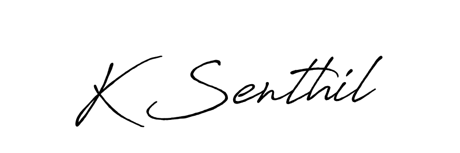 Make a beautiful signature design for name K Senthil. With this signature (Antro_Vectra_Bolder) style, you can create a handwritten signature for free. K Senthil signature style 7 images and pictures png