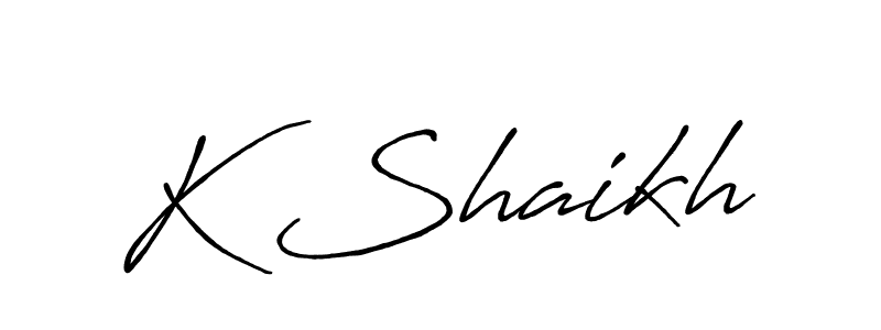 K Shaikh stylish signature style. Best Handwritten Sign (Antro_Vectra_Bolder) for my name. Handwritten Signature Collection Ideas for my name K Shaikh. K Shaikh signature style 7 images and pictures png