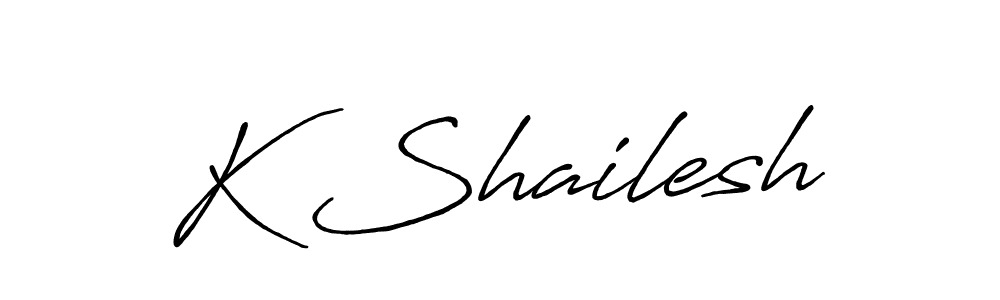 Use a signature maker to create a handwritten signature online. With this signature software, you can design (Antro_Vectra_Bolder) your own signature for name K Shailesh. K Shailesh signature style 7 images and pictures png