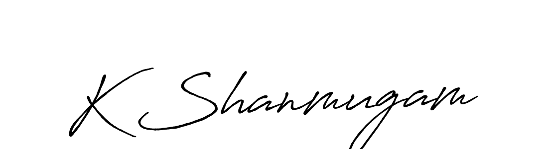 Make a beautiful signature design for name K Shanmugam. With this signature (Antro_Vectra_Bolder) style, you can create a handwritten signature for free. K Shanmugam signature style 7 images and pictures png