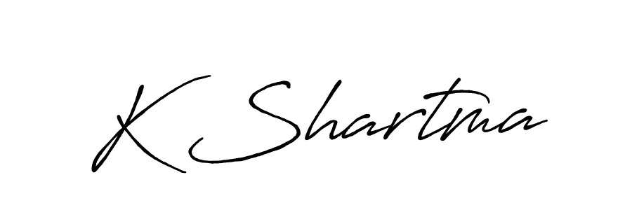 The best way (Antro_Vectra_Bolder) to make a short signature is to pick only two or three words in your name. The name K Shartma include a total of six letters. For converting this name. K Shartma signature style 7 images and pictures png