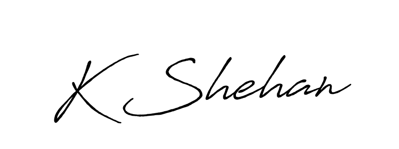 Also You can easily find your signature by using the search form. We will create K Shehan name handwritten signature images for you free of cost using Antro_Vectra_Bolder sign style. K Shehan signature style 7 images and pictures png