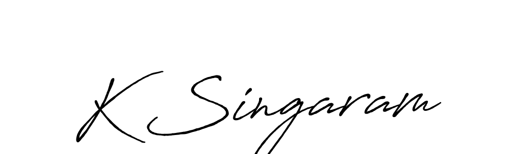 How to Draw K Singaram signature style? Antro_Vectra_Bolder is a latest design signature styles for name K Singaram. K Singaram signature style 7 images and pictures png