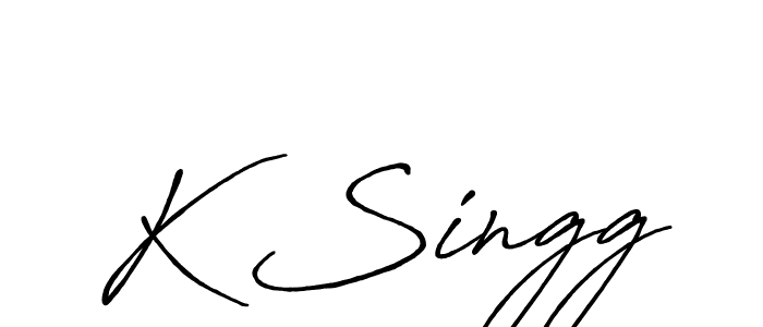 Make a beautiful signature design for name K Singg. With this signature (Antro_Vectra_Bolder) style, you can create a handwritten signature for free. K Singg signature style 7 images and pictures png