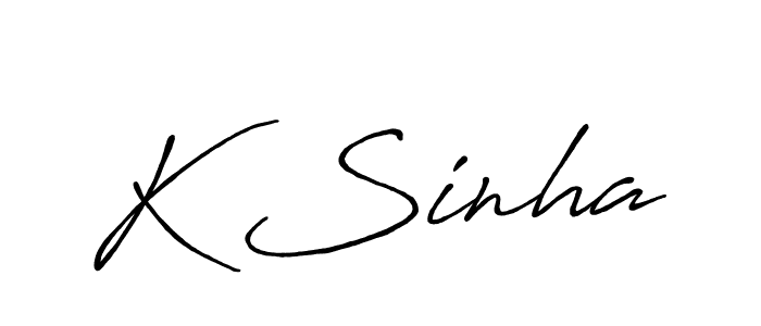 Design your own signature with our free online signature maker. With this signature software, you can create a handwritten (Antro_Vectra_Bolder) signature for name K Sinha. K Sinha signature style 7 images and pictures png