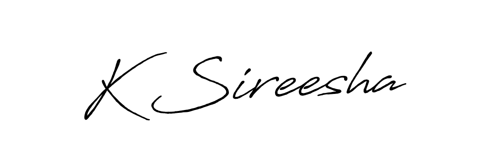 Antro_Vectra_Bolder is a professional signature style that is perfect for those who want to add a touch of class to their signature. It is also a great choice for those who want to make their signature more unique. Get K Sireesha name to fancy signature for free. K Sireesha signature style 7 images and pictures png