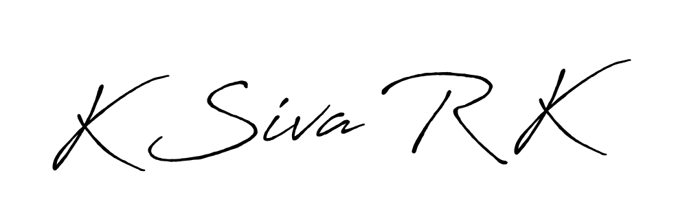 The best way (Antro_Vectra_Bolder) to make a short signature is to pick only two or three words in your name. The name K Siva R K include a total of six letters. For converting this name. K Siva R K signature style 7 images and pictures png