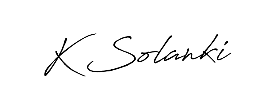 Create a beautiful signature design for name K Solanki. With this signature (Antro_Vectra_Bolder) fonts, you can make a handwritten signature for free. K Solanki signature style 7 images and pictures png