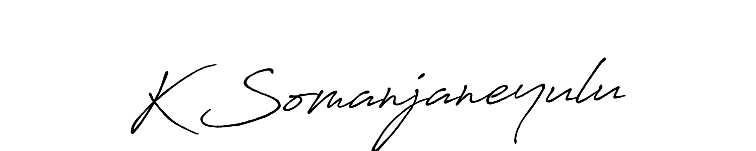 if you are searching for the best signature style for your name K Somanjaneyulu. so please give up your signature search. here we have designed multiple signature styles  using Antro_Vectra_Bolder. K Somanjaneyulu signature style 7 images and pictures png