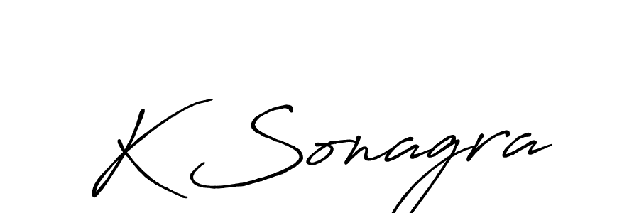How to make K Sonagra name signature. Use Antro_Vectra_Bolder style for creating short signs online. This is the latest handwritten sign. K Sonagra signature style 7 images and pictures png