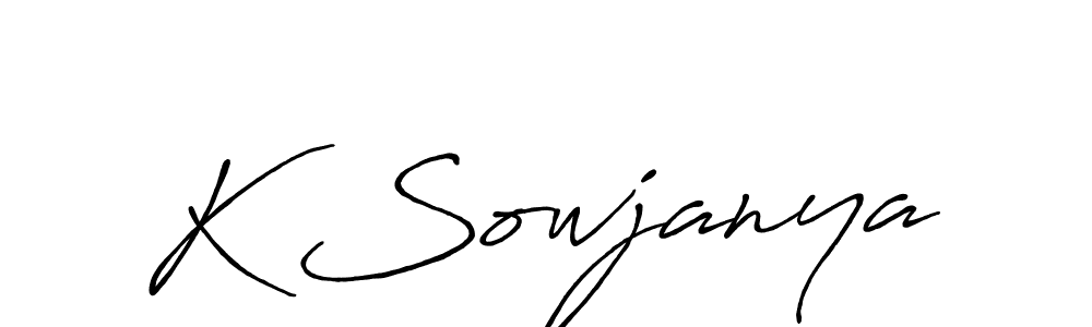 Make a beautiful signature design for name K Sowjanya. With this signature (Antro_Vectra_Bolder) style, you can create a handwritten signature for free. K Sowjanya signature style 7 images and pictures png