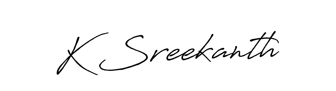 Design your own signature with our free online signature maker. With this signature software, you can create a handwritten (Antro_Vectra_Bolder) signature for name K Sreekanth. K Sreekanth signature style 7 images and pictures png