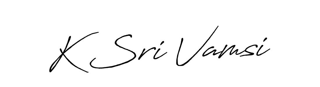 Create a beautiful signature design for name K Sri Vamsi. With this signature (Antro_Vectra_Bolder) fonts, you can make a handwritten signature for free. K Sri Vamsi signature style 7 images and pictures png