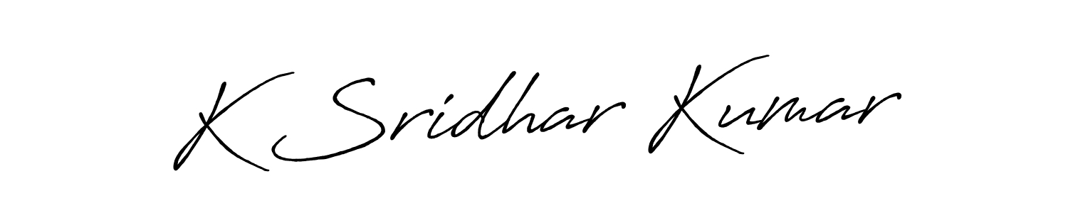 Make a beautiful signature design for name K Sridhar Kumar. With this signature (Antro_Vectra_Bolder) style, you can create a handwritten signature for free. K Sridhar Kumar signature style 7 images and pictures png