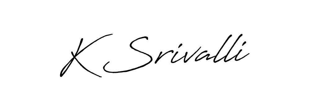 Also we have K Srivalli name is the best signature style. Create professional handwritten signature collection using Antro_Vectra_Bolder autograph style. K Srivalli signature style 7 images and pictures png