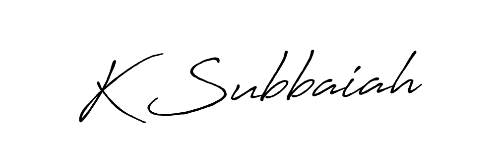 Design your own signature with our free online signature maker. With this signature software, you can create a handwritten (Antro_Vectra_Bolder) signature for name K Subbaiah. K Subbaiah signature style 7 images and pictures png