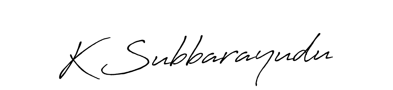 Make a beautiful signature design for name K Subbarayudu. With this signature (Antro_Vectra_Bolder) style, you can create a handwritten signature for free. K Subbarayudu signature style 7 images and pictures png