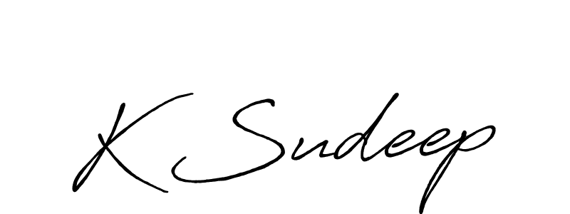 Use a signature maker to create a handwritten signature online. With this signature software, you can design (Antro_Vectra_Bolder) your own signature for name K Sudeep. K Sudeep signature style 7 images and pictures png