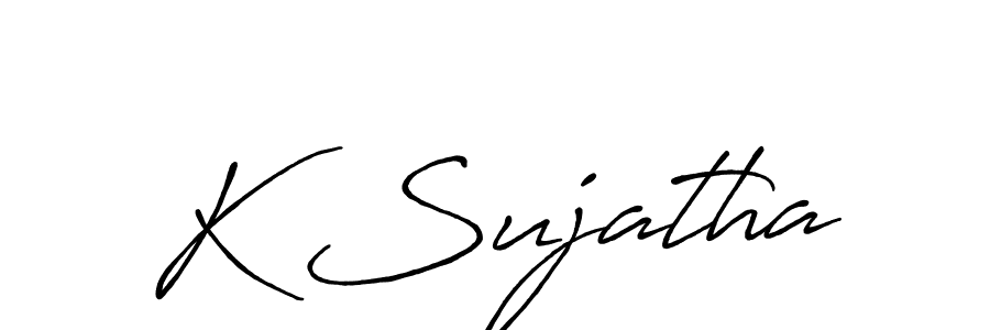 Make a beautiful signature design for name K Sujatha. With this signature (Antro_Vectra_Bolder) style, you can create a handwritten signature for free. K Sujatha signature style 7 images and pictures png