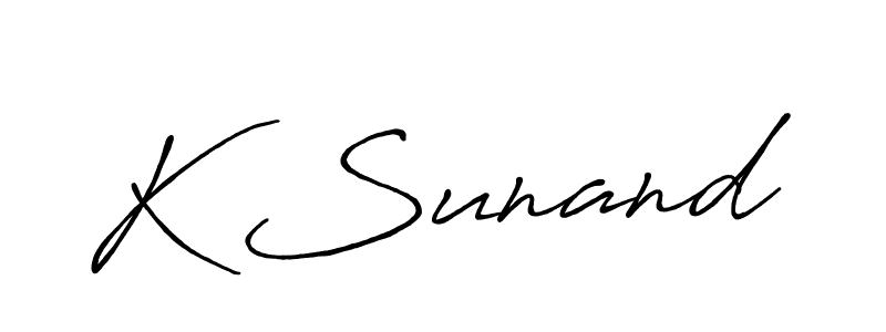 Also we have K Sunand name is the best signature style. Create professional handwritten signature collection using Antro_Vectra_Bolder autograph style. K Sunand signature style 7 images and pictures png