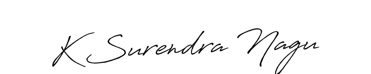 Make a beautiful signature design for name K Surendra Nagu. With this signature (Antro_Vectra_Bolder) style, you can create a handwritten signature for free. K Surendra Nagu signature style 7 images and pictures png
