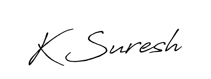 Create a beautiful signature design for name K Suresh. With this signature (Antro_Vectra_Bolder) fonts, you can make a handwritten signature for free. K Suresh signature style 7 images and pictures png