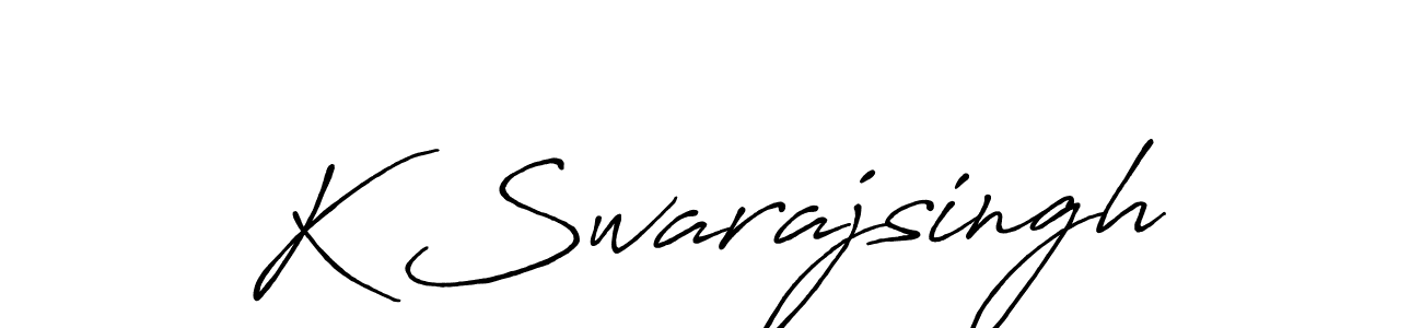 Use a signature maker to create a handwritten signature online. With this signature software, you can design (Antro_Vectra_Bolder) your own signature for name K Swarajsingh. K Swarajsingh signature style 7 images and pictures png