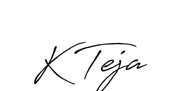 Make a beautiful signature design for name K Teja. With this signature (Antro_Vectra_Bolder) style, you can create a handwritten signature for free. K Teja signature style 7 images and pictures png