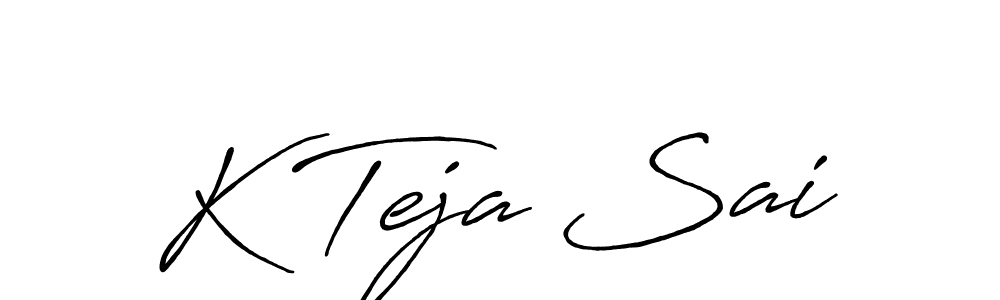 Create a beautiful signature design for name K Teja Sai. With this signature (Antro_Vectra_Bolder) fonts, you can make a handwritten signature for free. K Teja Sai signature style 7 images and pictures png