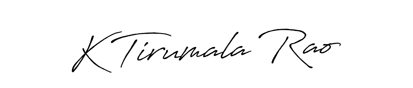 The best way (Antro_Vectra_Bolder) to make a short signature is to pick only two or three words in your name. The name K Tirumala Rao include a total of six letters. For converting this name. K Tirumala Rao signature style 7 images and pictures png