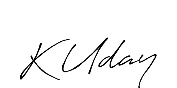 Make a beautiful signature design for name K Uday. With this signature (Antro_Vectra_Bolder) style, you can create a handwritten signature for free. K Uday signature style 7 images and pictures png