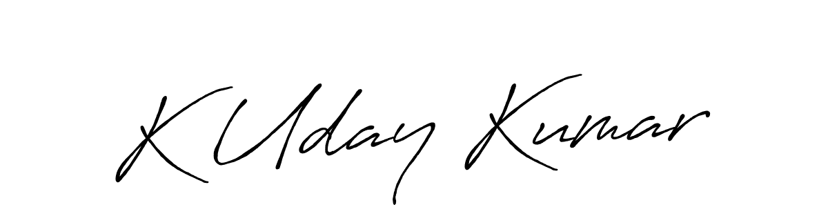 Also we have K Uday Kumar name is the best signature style. Create professional handwritten signature collection using Antro_Vectra_Bolder autograph style. K Uday Kumar signature style 7 images and pictures png