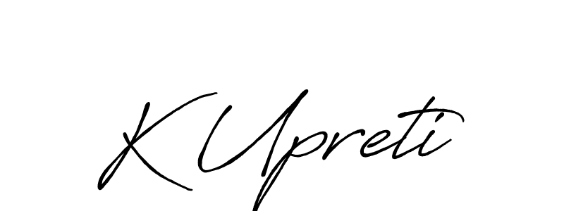 The best way (Antro_Vectra_Bolder) to make a short signature is to pick only two or three words in your name. The name K Upreti include a total of six letters. For converting this name. K Upreti signature style 7 images and pictures png
