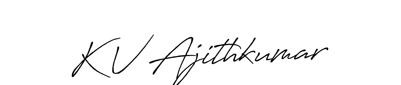 Create a beautiful signature design for name K V Ajithkumar. With this signature (Antro_Vectra_Bolder) fonts, you can make a handwritten signature for free. K V Ajithkumar signature style 7 images and pictures png