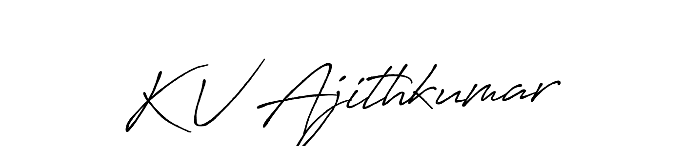 Create a beautiful signature design for name K V Ajithkumar. With this signature (Antro_Vectra_Bolder) fonts, you can make a handwritten signature for free. K V Ajithkumar signature style 7 images and pictures png