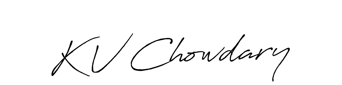 Also You can easily find your signature by using the search form. We will create K V Chowdary name handwritten signature images for you free of cost using Antro_Vectra_Bolder sign style. K V Chowdary signature style 7 images and pictures png