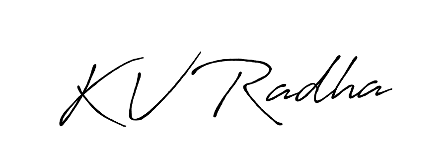 Create a beautiful signature design for name K V Radha. With this signature (Antro_Vectra_Bolder) fonts, you can make a handwritten signature for free. K V Radha signature style 7 images and pictures png