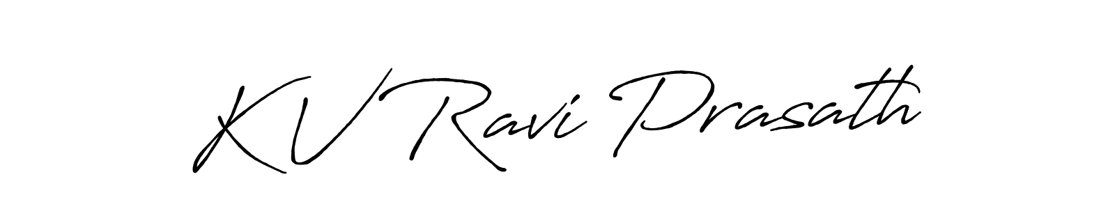 Make a beautiful signature design for name K V Ravi Prasath. With this signature (Antro_Vectra_Bolder) style, you can create a handwritten signature for free. K V Ravi Prasath signature style 7 images and pictures png