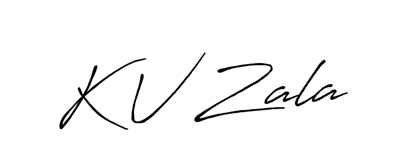 Create a beautiful signature design for name K V Zala. With this signature (Antro_Vectra_Bolder) fonts, you can make a handwritten signature for free. K V Zala signature style 7 images and pictures png