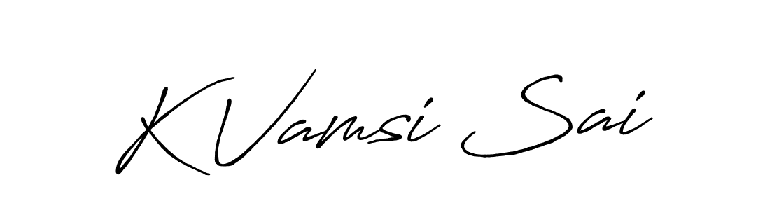 Use a signature maker to create a handwritten signature online. With this signature software, you can design (Antro_Vectra_Bolder) your own signature for name K Vamsi Sai. K Vamsi Sai signature style 7 images and pictures png