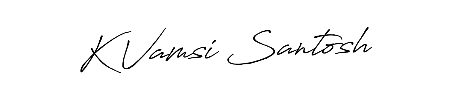 Similarly Antro_Vectra_Bolder is the best handwritten signature design. Signature creator online .You can use it as an online autograph creator for name K Vamsi Santosh. K Vamsi Santosh signature style 7 images and pictures png