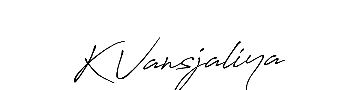 Create a beautiful signature design for name K Vansjaliya. With this signature (Antro_Vectra_Bolder) fonts, you can make a handwritten signature for free. K Vansjaliya signature style 7 images and pictures png