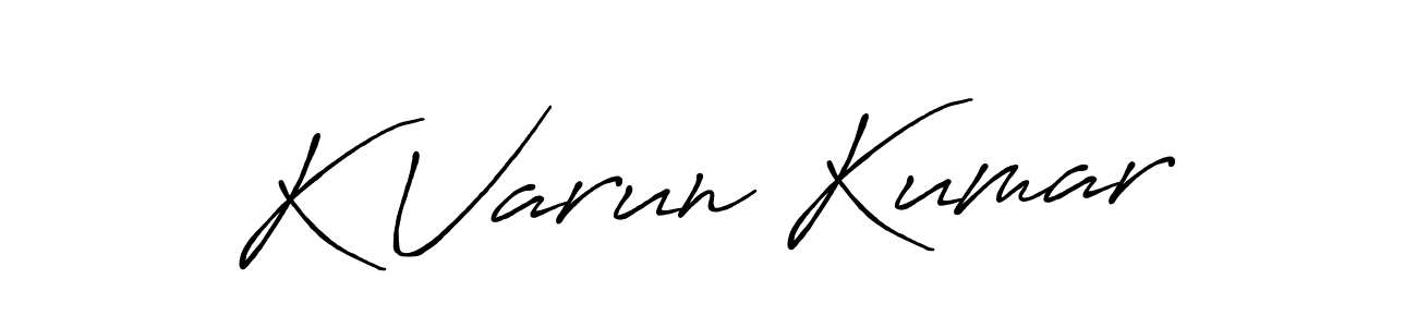 Create a beautiful signature design for name K Varun Kumar. With this signature (Antro_Vectra_Bolder) fonts, you can make a handwritten signature for free. K Varun Kumar signature style 7 images and pictures png