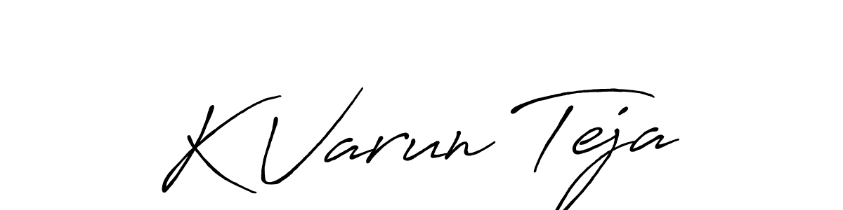 Also we have K Varun Teja name is the best signature style. Create professional handwritten signature collection using Antro_Vectra_Bolder autograph style. K Varun Teja signature style 7 images and pictures png
