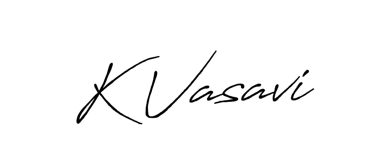 Use a signature maker to create a handwritten signature online. With this signature software, you can design (Antro_Vectra_Bolder) your own signature for name K Vasavi. K Vasavi signature style 7 images and pictures png