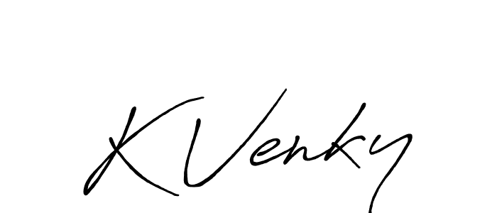 K Venky stylish signature style. Best Handwritten Sign (Antro_Vectra_Bolder) for my name. Handwritten Signature Collection Ideas for my name K Venky. K Venky signature style 7 images and pictures png