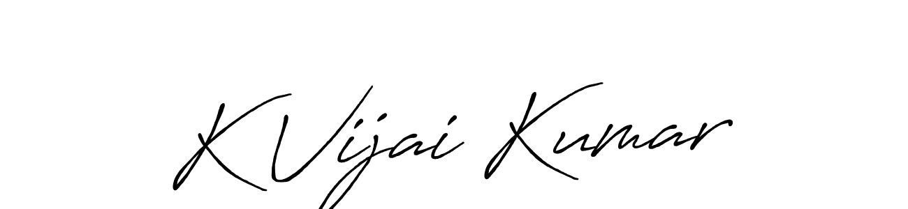 The best way (Antro_Vectra_Bolder) to make a short signature is to pick only two or three words in your name. The name K Vijai Kumar include a total of six letters. For converting this name. K Vijai Kumar signature style 7 images and pictures png