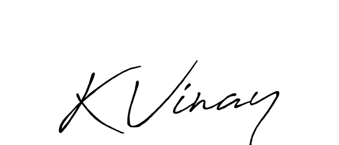 Use a signature maker to create a handwritten signature online. With this signature software, you can design (Antro_Vectra_Bolder) your own signature for name K Vinay. K Vinay signature style 7 images and pictures png