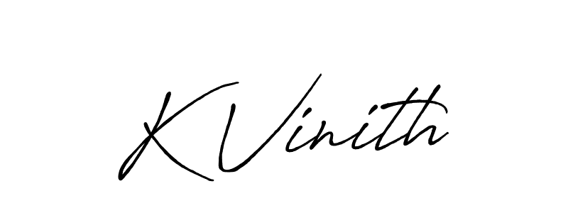 Make a beautiful signature design for name K Vinith. With this signature (Antro_Vectra_Bolder) style, you can create a handwritten signature for free. K Vinith signature style 7 images and pictures png