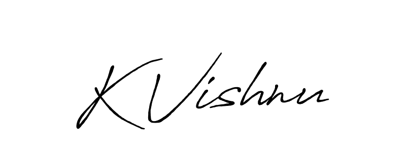 How to make K Vishnu name signature. Use Antro_Vectra_Bolder style for creating short signs online. This is the latest handwritten sign. K Vishnu signature style 7 images and pictures png